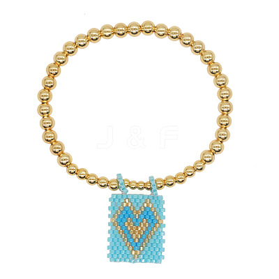 Bohemian Glass Seed Bead Charm Bracelets IW8477-2-1