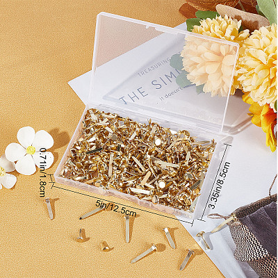 350Pcs 7 Styles Iron Brads IFIN-GF0001-29G-1
