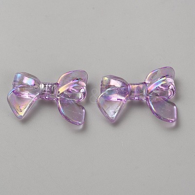UV Plating Iridescent Transparent AB Color Plated Acrylic Beads LS-TACR-WH0029-01G-1