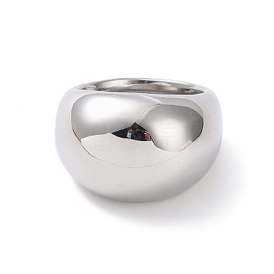 Non-Tarnish 304 Stainless Steel Chunky Dome Finger Ring for Women STAS-E168-09P-02-1