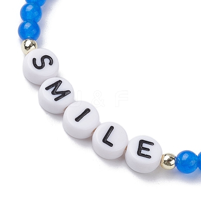 10Pcs Natural & Dyed Malaysia Jade Beaded Bracelet BJEW-JB10074-1