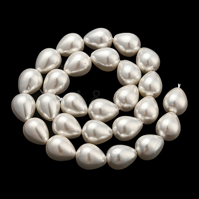 Teardrop Shell Pearl Bead Strands BSHE-L015-12x16-01-1