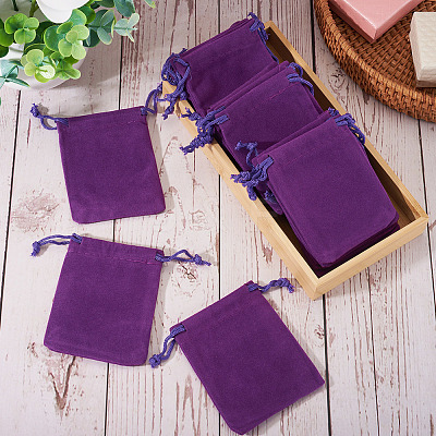 20Pcs Rectangle Velvet Drawstring Pouches TP-TA0001-04A-1