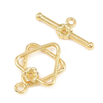 Brass Toggle Clasps KK-G548-42G-01-1