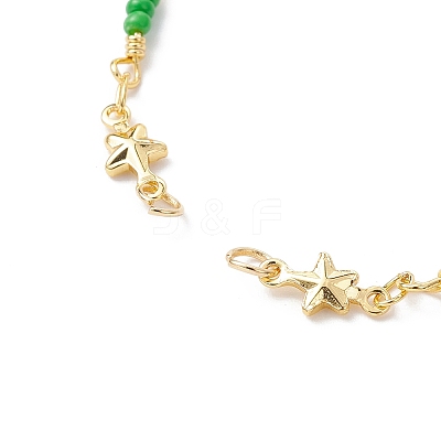 Brass Star & Butterfly Link Chain Bracelet Making AJEW-JB01150-43-1