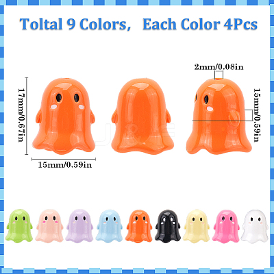 36Pcs 9 Colors Opaque Acrylic Beads MACR-SC0001-61-1