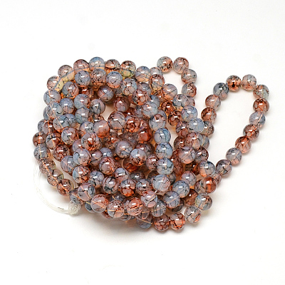 Baking Paint Glass Beads Strands DGLA-Q023-8mm-DB52-1