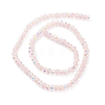 Electroplate Transparent Glass Beads Strands EGLA-K015-01A-1