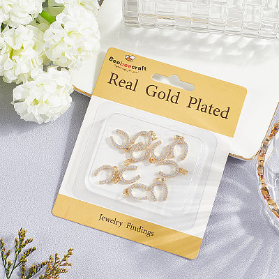 10Pcs Brass Micro Pave Cubic Zirconia Pendants KK-BBC0019-39-1
