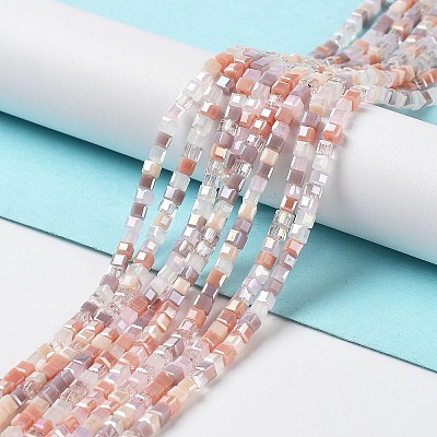 Gradient Color Electroplate Glass Bead Strands X-GLAA-E042-05-B08-1