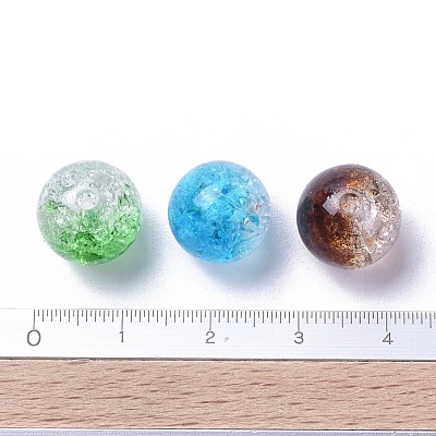 Two Tone Transparent Crackle Acrylic Beads CACR-R009-12mm-M-1