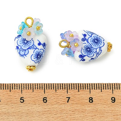 Heart Handmade Porcelain Pendants PALLOY-JF05915-01-1
