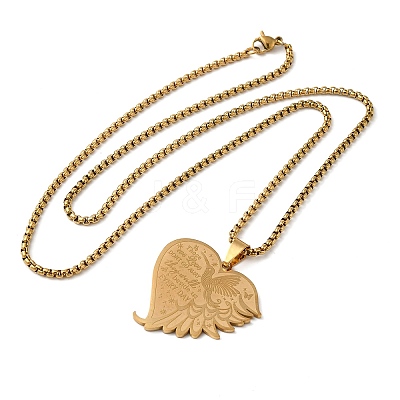 Hummingbird Heart 201 Stainless Steel Those We Love Dont Go Away Pendant Necklaces for Women and Men LS-NJEW-F324-02G-1