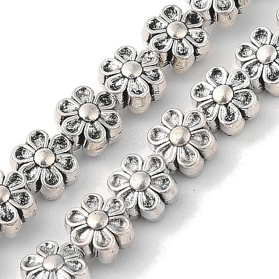 Tibetan Style Flower Alloy Bead Strands TIBEB-O007-13-NR-1