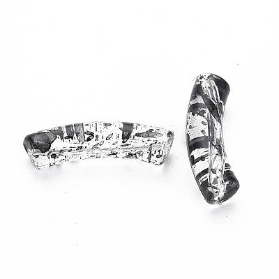Transparent Spray Painted Acrylic Beads X-MACR-S372-002F-C10-1