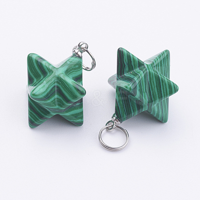 Synthetic Malachite Pendants G-E398-02F-1