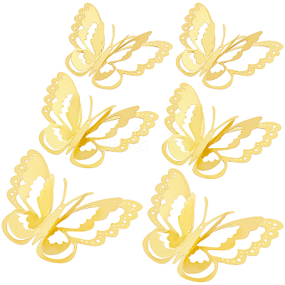 3Sets 3D Butterfly PVC Mirrors Wall Stickers DIY-CN0001-86C-1