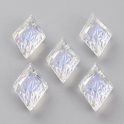 Embossed Glass Rhinestone Pendants GLAA-J101-04B-001SI-1