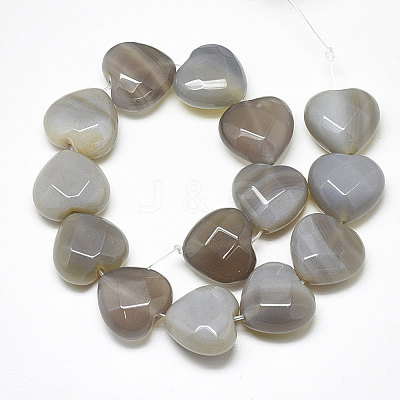 Natural Grey Agate Beads Strands X-G-S357-E02-08-1