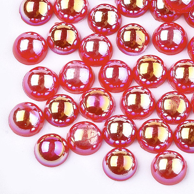 ABS Plastic Imitation Pearl Cabochons OACR-S025-6mm-02-1