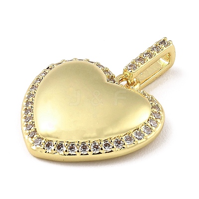 Rack Plating Brass Micro Pave Cubic Zirconia Pendant X-KK-H456-03G-1