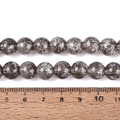 Transparent Half Spray Painted Glass Beads Strands GLAA-Q110-02A-11-1