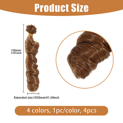 4Pcs 4 Colors PP Hair Doll Wig Hair DIY-GL0005-56B-1