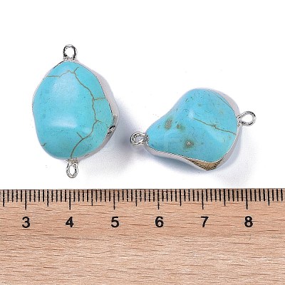 Synthetic Turquoise Connector Charms KK-F868-31P-1