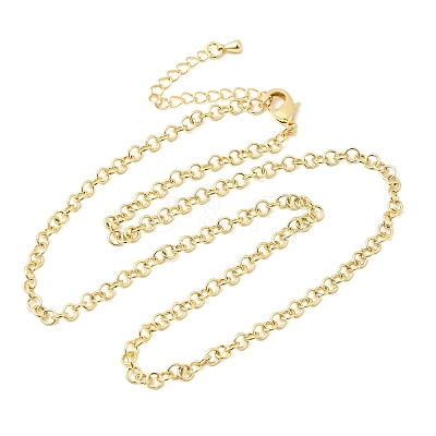 3.5MM Brass Rolo Chain Necklaces for Women NJEW-F366-02A-1