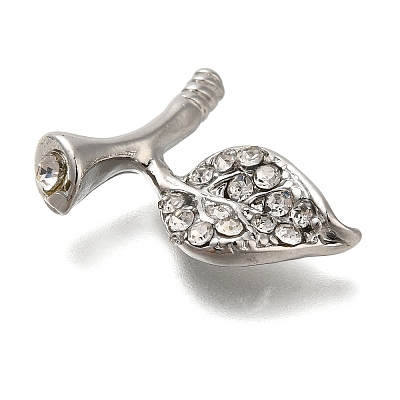Rack Plating Brass With Rhinestone Findings KK-S402-02P-1