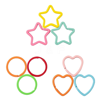 30Pcs 3 Style Spray Painted Iron Split Key Rings KEYC-LS0001-02-1