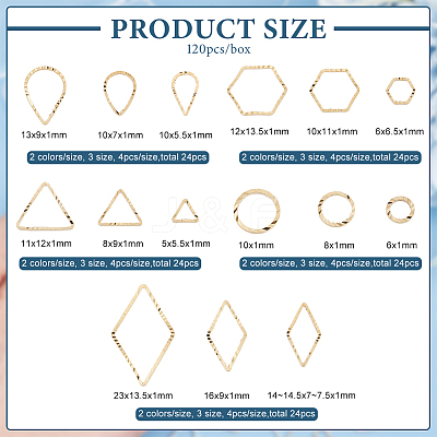 120Pcs 30 Style Brass Linking Rings KK-FH0005-76-1