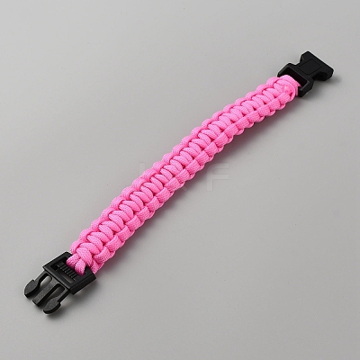 Survival Polyester Cord Bracelet with Plastic Clasps for Hiking Camping Outdoor BJEW-WH0018-54H-1