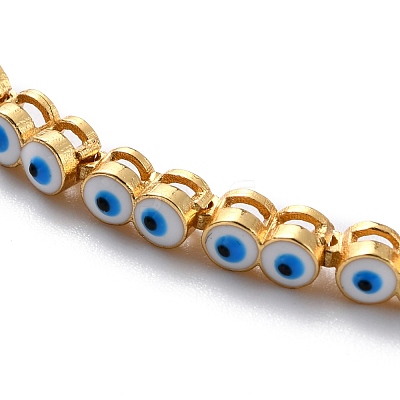 Adjustable Brass Enamel Slider Bracelets BJEW-L652-23-G-1