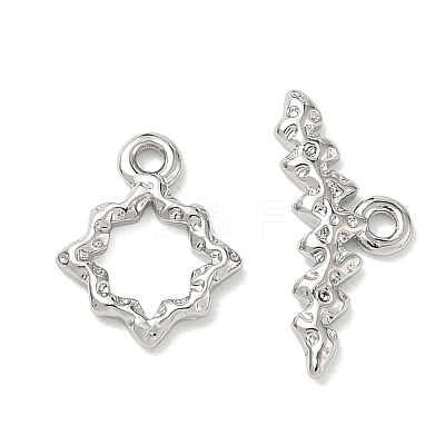 Hanmmered Brass Toggle Clasps KK-CBA42CA-01B-P-1
