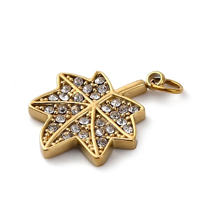 316 Stainless Steel Rhinestone Pendants STAS-K258-39C-G-1