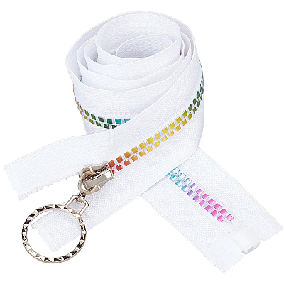 4Pcs #5 Nylon Coil Zippers Rainbow Zipper Tape SENE-CY0001-13A-02-1