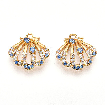 Brass Micro Pave Cubic Zirconia Charms KK-N261-102G-1
