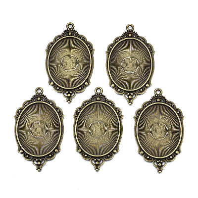 Tibetan Style Alloy Pendant Cabochon Settings LS-X-TIBEP-R304-016AB-LF-1