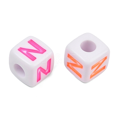Opaque Acrylic Enamel European Beads AC-ACBA1794-04N-1