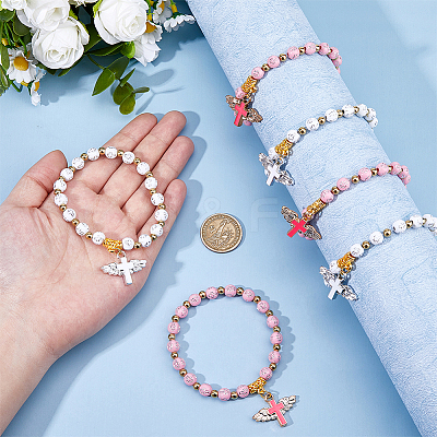 2Pcs Acrylic & Plastic Beads Bracelets BJEW-HS00006-1