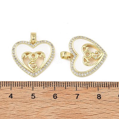 Mother's Day Brass Micro Pave Clear Cubic Zirconia Pendants CU-B002-10G-1