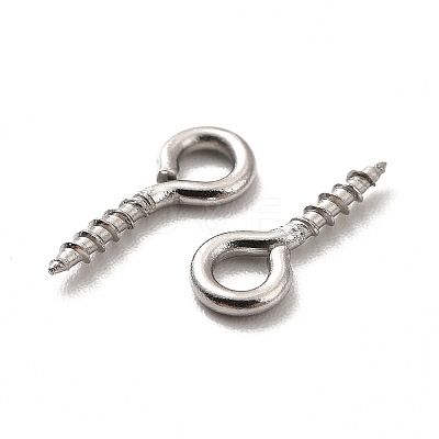 Non-Tarnish 304 Stainless Steel Screw Eye Pin Peg Bails X-STAS-E044-07P-02-1