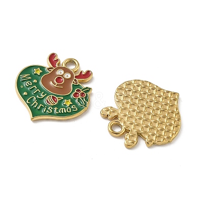 304 Stainless Steel Enamel Pendants STAS-L300-012G-25-1