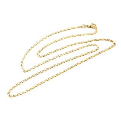 1.5mm Rack Plating Brass Oval Link Chain Necklaces for Women Men MAK-L044-32G-1