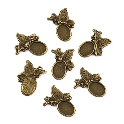 Tibetan Style Alloy Pendant Cabochon Settings FIND-WH0146-31AB-1