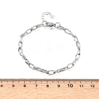 4.5MM 304 Stainless Steel Twisted Oval Link Chain Bracelets for Man and Women SA-CBAB767-17B-P-1