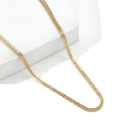 201 Stainless Steel Boston Link Chains Multi Layered Necklaces for Women NJEW-D055-09G-1
