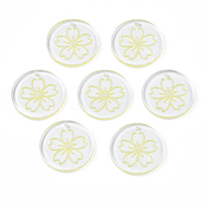 Transparent Resin Pendants RESI-N030-004E-1