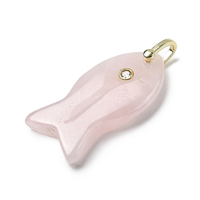 Natural Rose Quartz Pendants KK-D021-05I-G-1